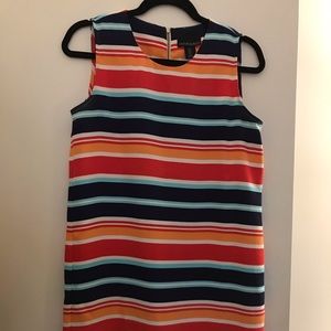 Multicolored striped shift dress